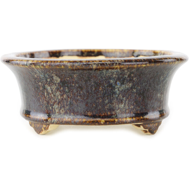 Vaso bonsai ovale marrone multicolore di Koyou - 155 x 127 x 50 mm