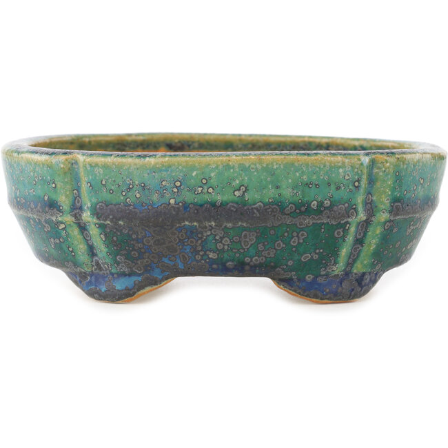 Pot à bonsaï multicolore vert Mokko par Koyou - 145 x 115 x 45 mm