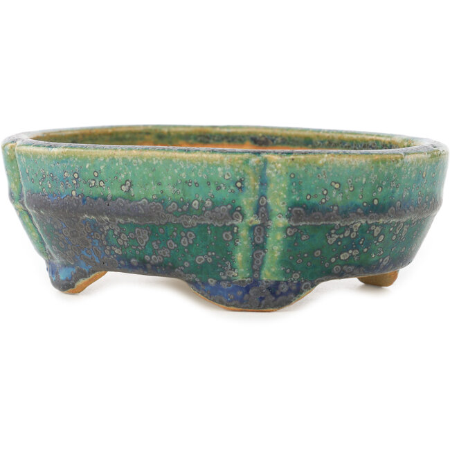 Maceta para bonsái multicolor Mokko verde de Koyou - 145 x 115 x 45 mm