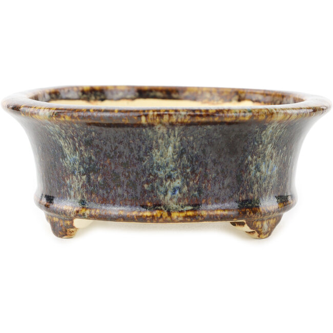 Vaso bonsai ovale marrone multicolore di Koyou - 155 x 127 x 50 mm