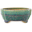 Pot à bonsaï multicolore vert Mokko par Koyou - 145 x 115 x 45 mm