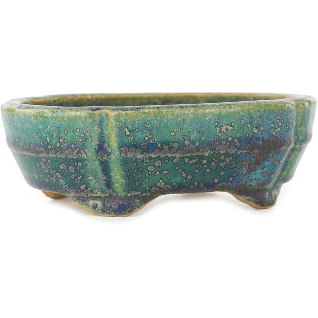 Mokko grüner mehrfarbiger Bonsaitopf von Koyou – 145 x 115 x 45 mm