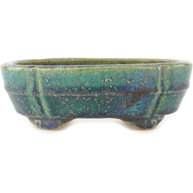 Maceta para bonsái multicolor Mokko verde de Koyou - 145 x 115 x 45 mm