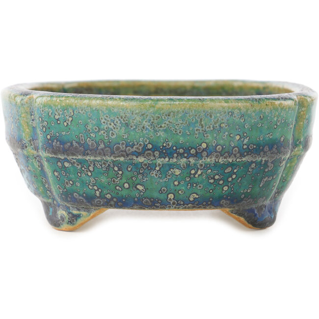 Mokko grüner mehrfarbiger Bonsaitopf von Koyou – 145 x 115 x 45 mm