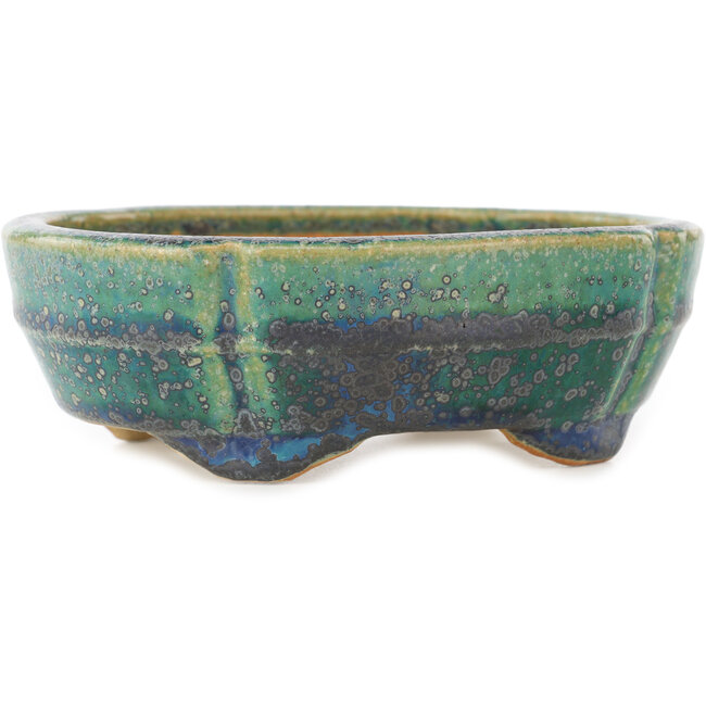 Maceta para bonsái multicolor Mokko verde de Koyou - 145 x 115 x 45 mm