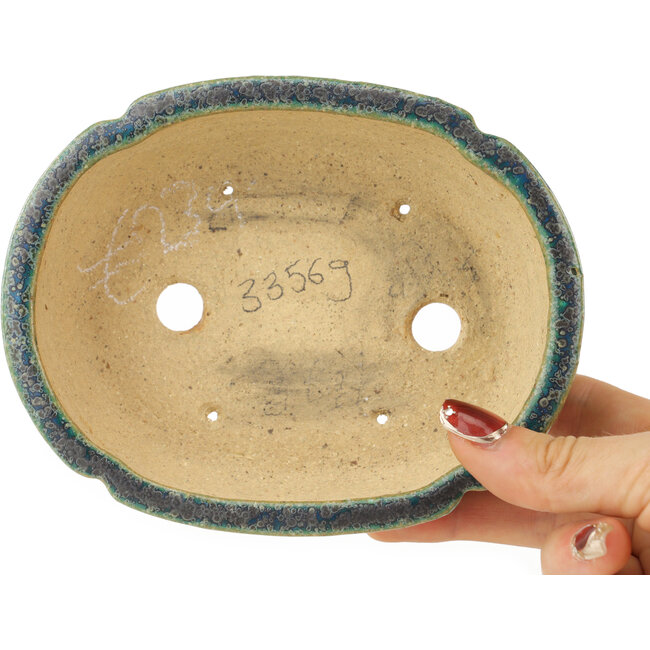 Pot à bonsaï multicolore vert Mokko par Koyou - 145 x 115 x 45 mm