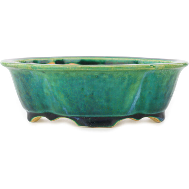 Pot à bonsaï vert Mokko par Koyou - 160 x 138 x 52 mm