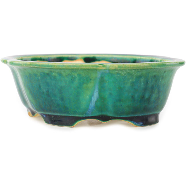 Pot à bonsaï vert Mokko par Koyou - 160 x 138 x 52 mm