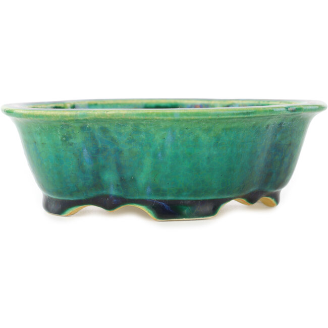 Mokko green bonsai pot by Koyou - 160 x 138 x 52 mm
