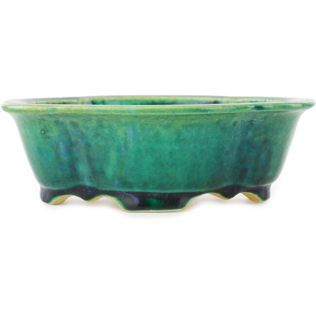 Pot à bonsaï vert Mokko par Koyou - 160 x 138 x 52 mm