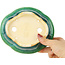 Pot à bonsaï vert Mokko par Koyou - 160 x 138 x 52 mm