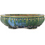 Pot à bonsaï rond vert et bleu de Koyou - 127 x 127 x 37 mm