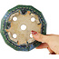 Pot à bonsaï rond vert et bleu de Koyou - 127 x 127 x 37 mm