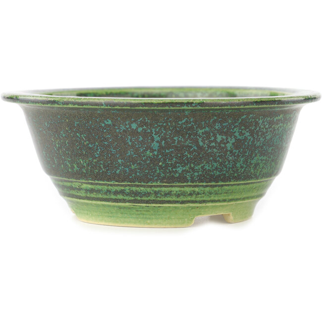 Maceta redonda verde y azul para bonsái de Koyou - 140 x 140 x 55 mm