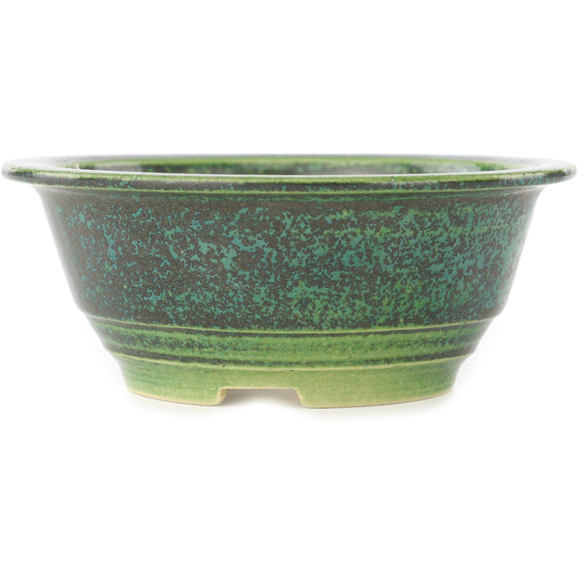 Maceta redonda verde y azul para bonsái de Koyou - 140 x 140 x 55 mm