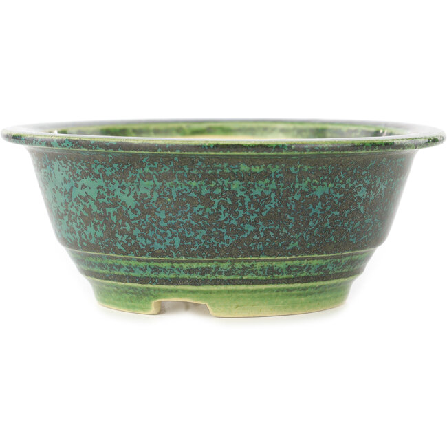Ronde groene en blauwe bonsai pot van Koyou - 140 x 140 x 55 mm