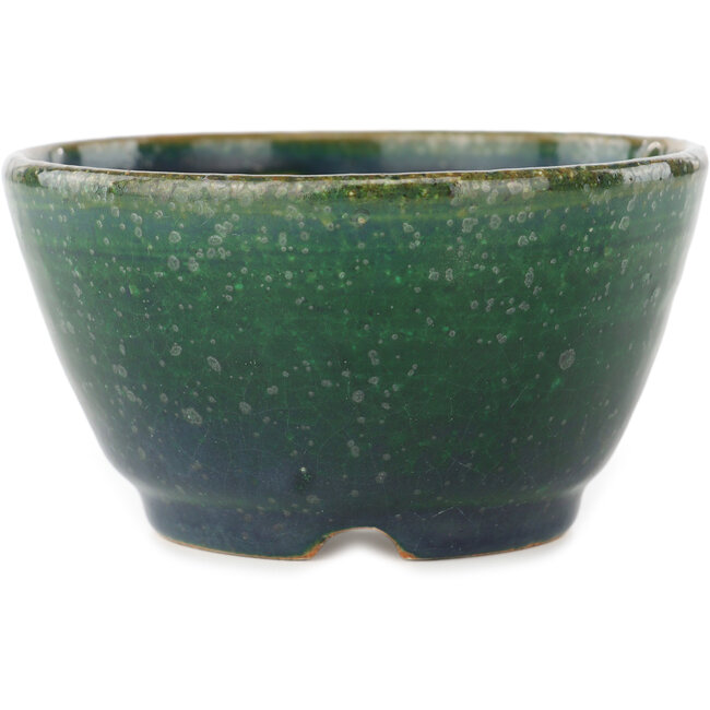 Vaso bonsai rotondo verde e blu di Koyou - 113 x 113 x 60 mm