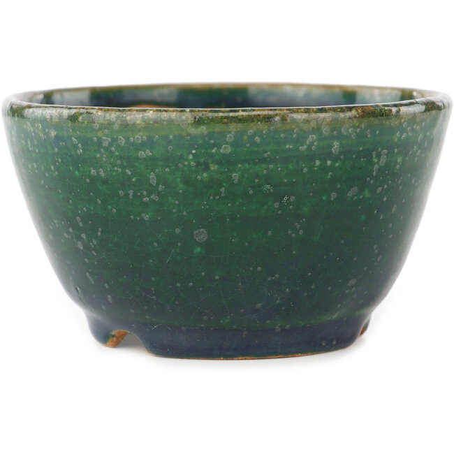 Maceta redonda verde y azul para bonsái de Koyou - 113 x 113 x 60 mm