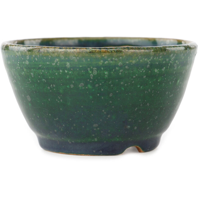 Pot à bonsaï rond vert et bleu de Koyou - 113 x 113 x 60 mm