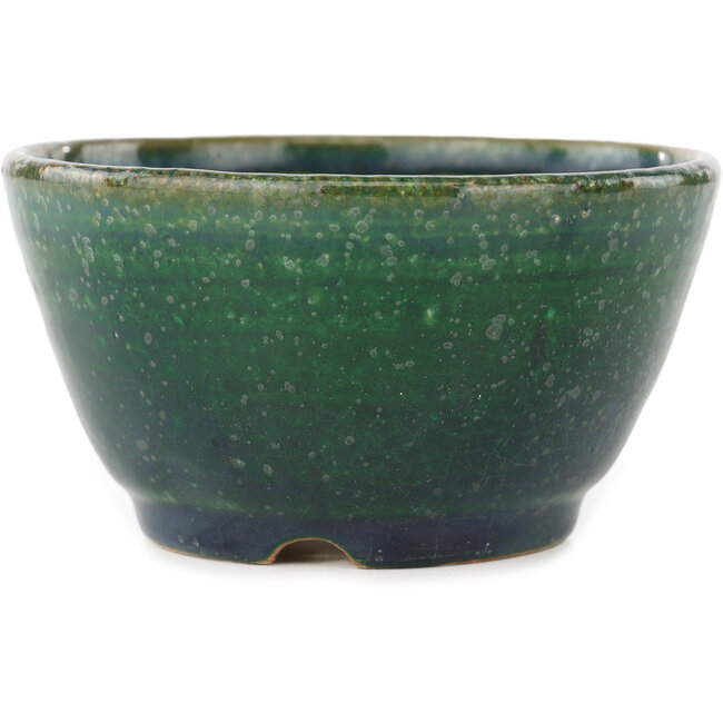 Maceta redonda verde y azul para bonsái de Koyou - 113 x 113 x 60 mm