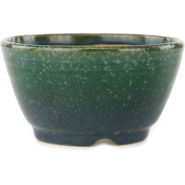 Runder grün-blauer Bonsai-Topf von Koyou - 113 x 113 x 60 mm