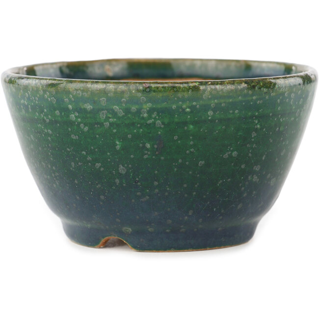 Ronde groene en blauwe bonsai pot van Koyou - 113 x 113 x 60 mm
