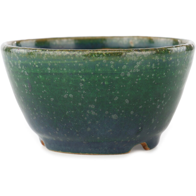 Vaso bonsai rotondo verde e blu di Koyou - 113 x 113 x 60 mm