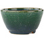 Pot à bonsaï rond vert et bleu de Koyou - 113 x 113 x 60 mm