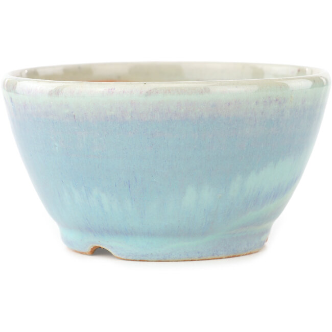 Vaso bonsai rotondo blu multicolore di Koyou - 112 x 112 x 60 mm