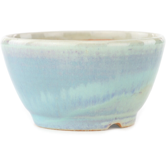 Pot à bonsaï rond multicolore bleu de Koyou - 112 x 112 x 60 mm