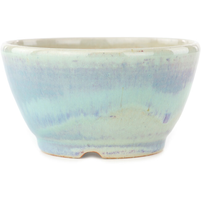 Ronde blauwe multicolor bonsai pot van Koyou - 112 x 112 x 60 mm