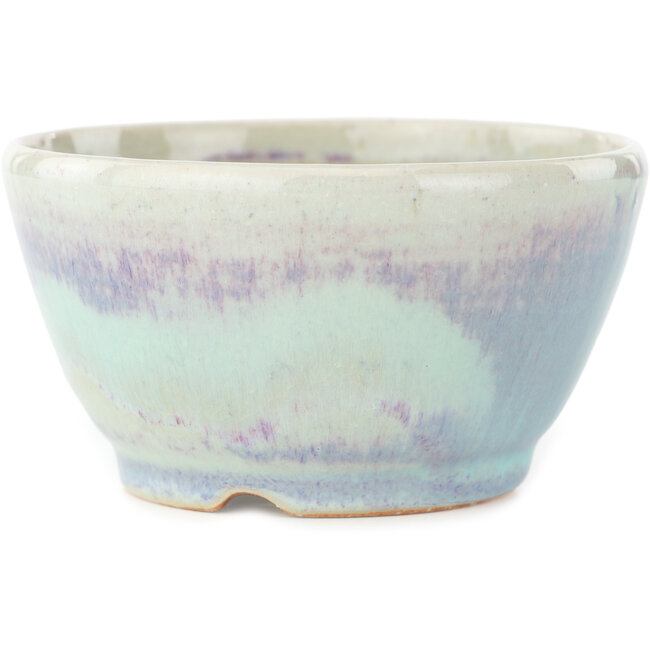 Vaso bonsai rotondo blu multicolore di Koyou - 112 x 112 x 60 mm