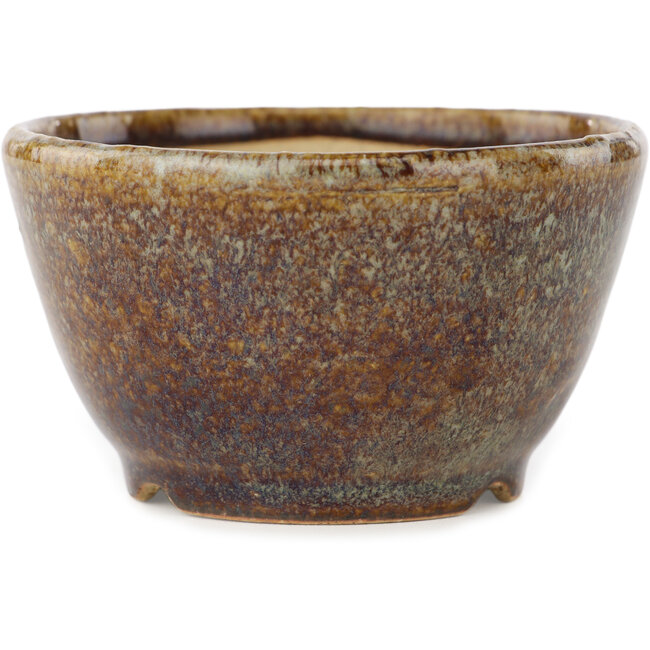 Vaso bonsai rotondo marrone multicolore di Koyou - 94 x 94 x 55 mm