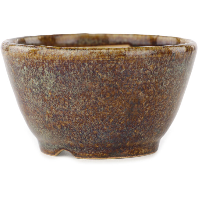 Ronde bruine multicolor bonsai pot van Koyou - 94 x 94 x 55 mm