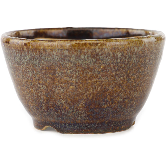 Vaso bonsai rotondo marrone multicolore di Koyou - 94 x 94 x 55 mm