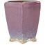 Pot à bonsaï hexagonal rouge et blanc par Eime Yozan - 105 x 105 x 105 mm