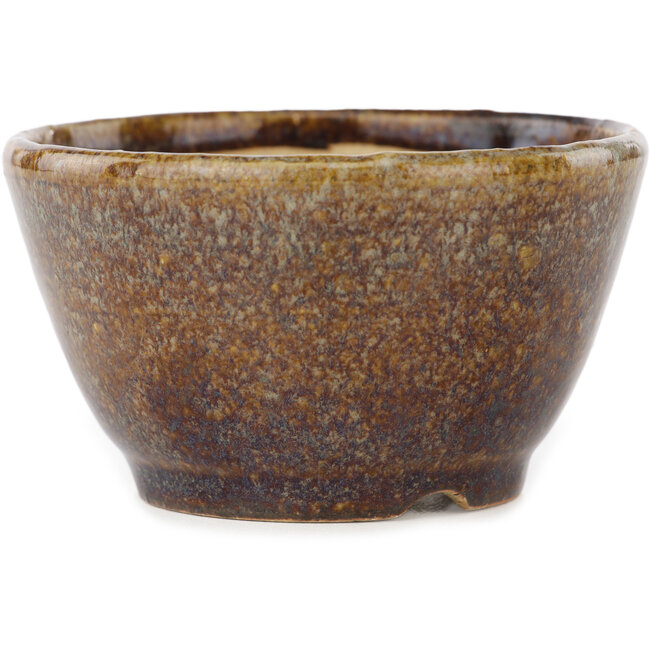 Vaso bonsai rotondo marrone multicolore di Koyou - 94 x 94 x 55 mm