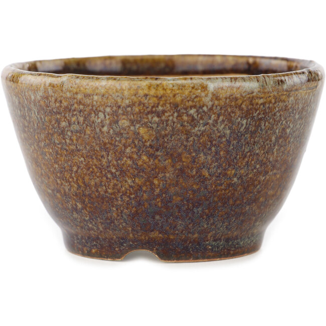 Ronde bruine multicolor bonsai pot van Koyou - 94 x 94 x 55 mm