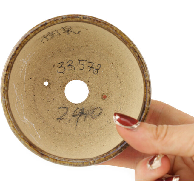 Pot à bonsaï rond multicolore marron de Koyou - 94 x 94 x 55 mm