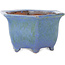 Pot à bonsaï hexagonal bleu de Shuhou - 135 x 135 x 77 mm