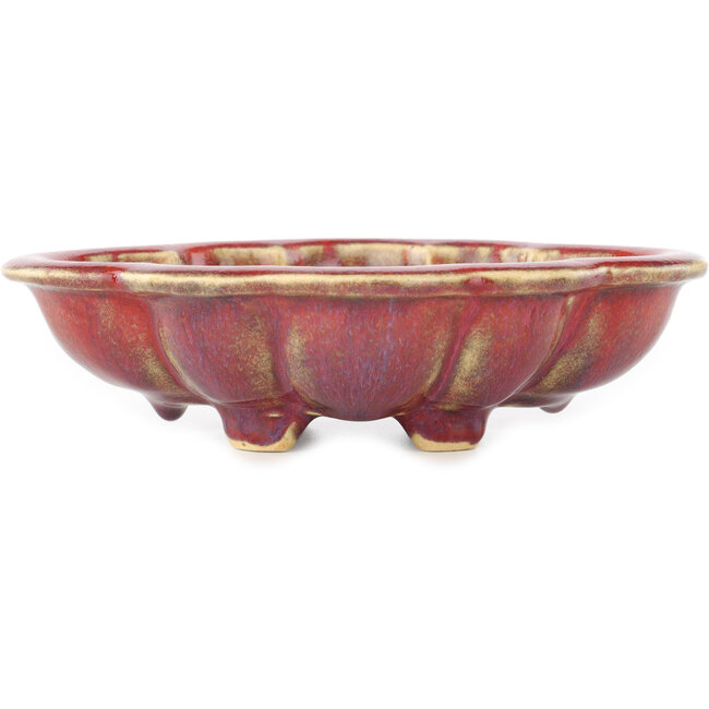 Pot à bonsaï rouge Mokko par Sharaku - 180 x 143 x 48 mm
