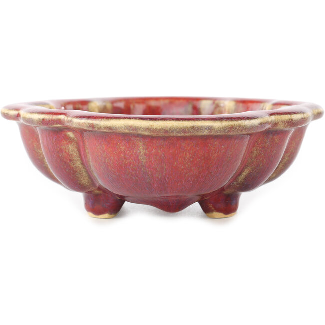 Pot à bonsaï rouge Mokko par Sharaku - 180 x 143 x 48 mm