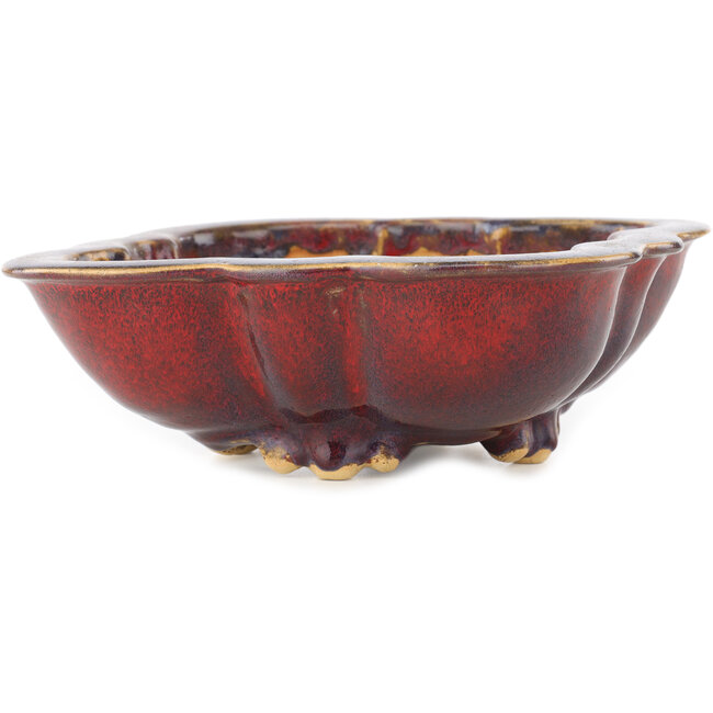 Pot à bonsaï rouge Mokko par Sharaku - 253 x 221 x 75 mm