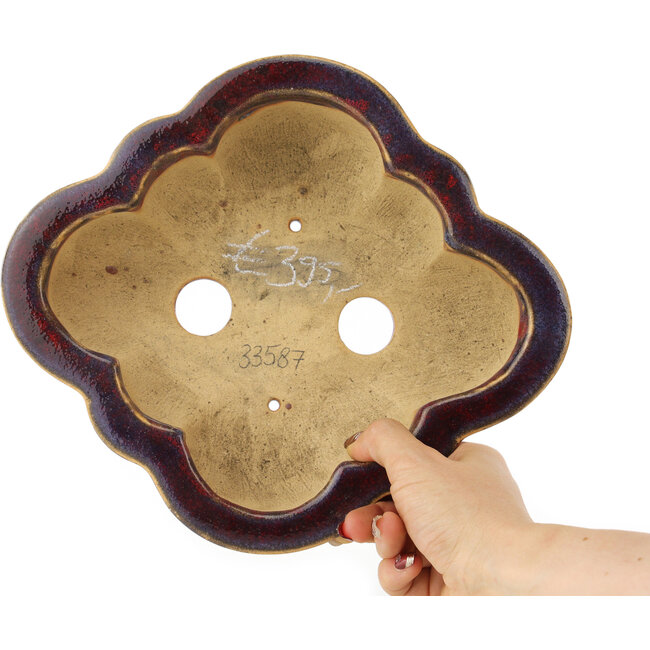 Pot à bonsaï rouge Mokko par Sharaku - 253 x 221 x 75 mm