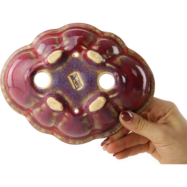 Pot à bonsaï rouge Mokko par Sharaku - 180 x 143 x 48 mm