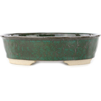 Korean pot artists 190 mm ovaler grün-brauner Topf aus Korea