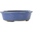 Oval blue bonsai pot by Hattori - 188 x 160 x 52 mm