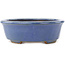 Oval blue bonsai pot by Hattori - 188 x 160 x 52 mm