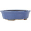 Oval blue bonsai pot by Hattori - 188 x 160 x 52 mm