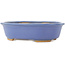 Oval blue bonsai pot by Hattori - 195 x 147 x 52 mm
